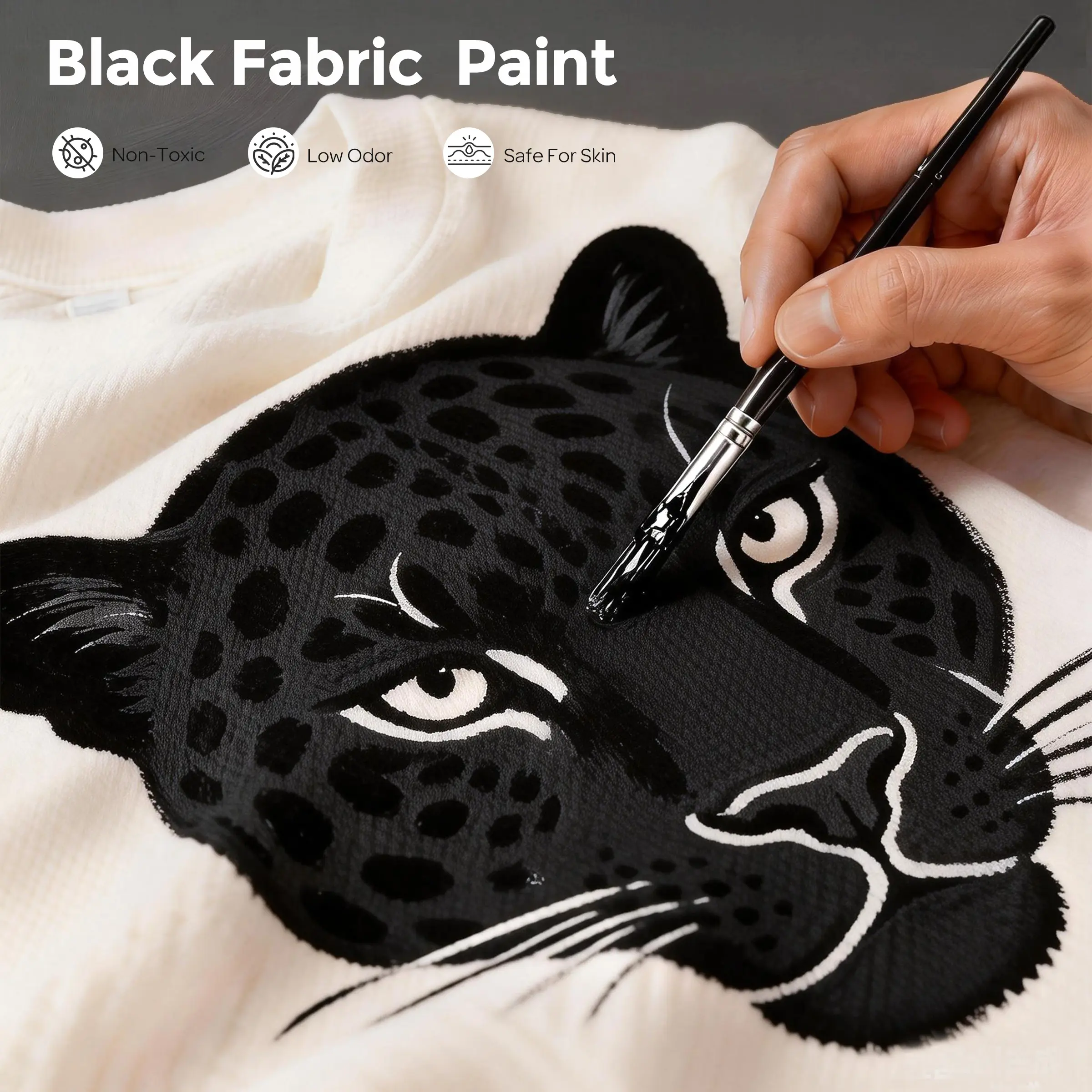 Nispro Black Fabric Paint for Furniture, 8.45 Ounce (250 Milliliters ...