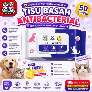 MELODYPS tissue kucing Tisu Basah 80Pcs Kucing Anjing Sterilisasi Bau Air Mata Tisu Basah Lap Kaki Pantat Telinga Dagu Sekali Pakai