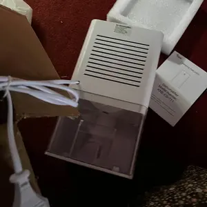 Tixx Dehumidifier 1L 36W hemat energi penyedap kelembaban ruangan rumah kamar tidur kamar mandi anti jamur dan bau busuk pembersih udara disinfeksi 99.9% teknologi kondensasi semikonduktor silent rendah kebisingan lampu LED warna warni