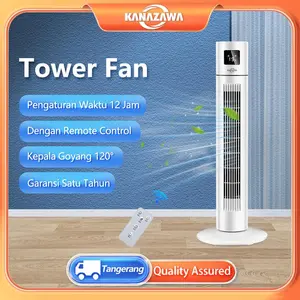 KANAZAWA TOWER FAN Kipas Menara Kendali Jarak Jauh Osilasi 120° Tampilan LED Tanpa Daun Aman Mute dengan Kontrol Jarak Jauh dan Kecepatan Angin Tiga Gear