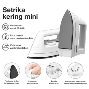 Setrika Portabel Iron Setrika Lipat Traveling Setrikaan Listrik Mini Iron Foldable-500W/Travel Mini Steamer Iron setrika baju