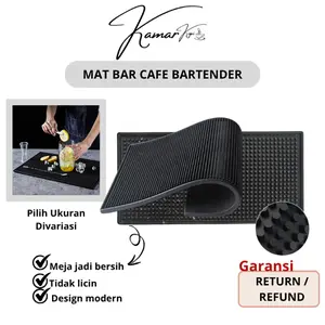 Bar Mat Rubber Cafe Bartender Spill Proof Anti Slip Tatakan Gelas Alas Meja PVC