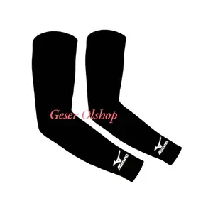 Manset Tangan Logo Mizuno Dan Hitam Polos Manset Lengan Panjang Handsock Muslim Pria Wanita