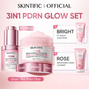 SKINTIFIC -3IN1 PDRN Glow Set | PDRN Accelerates renewal fades dullness fortifies the barrier Mencerahkan Dark Spot Tumpas Komedo anti aging Whitening Brightening anti acne Eksfoliasi skincare