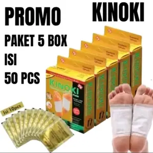 Grosiran Kosmetik PROMO Paket 5 Box Kinoki Gold Detok Foot Pads Koyo Kaki Ginger Patch Hand