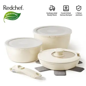 Redchef Nonstick Ceramic Rock Cookware Set Handle Removable 9Pcs No PFAS& PTFE& PFOA  Suitable for All Stoves