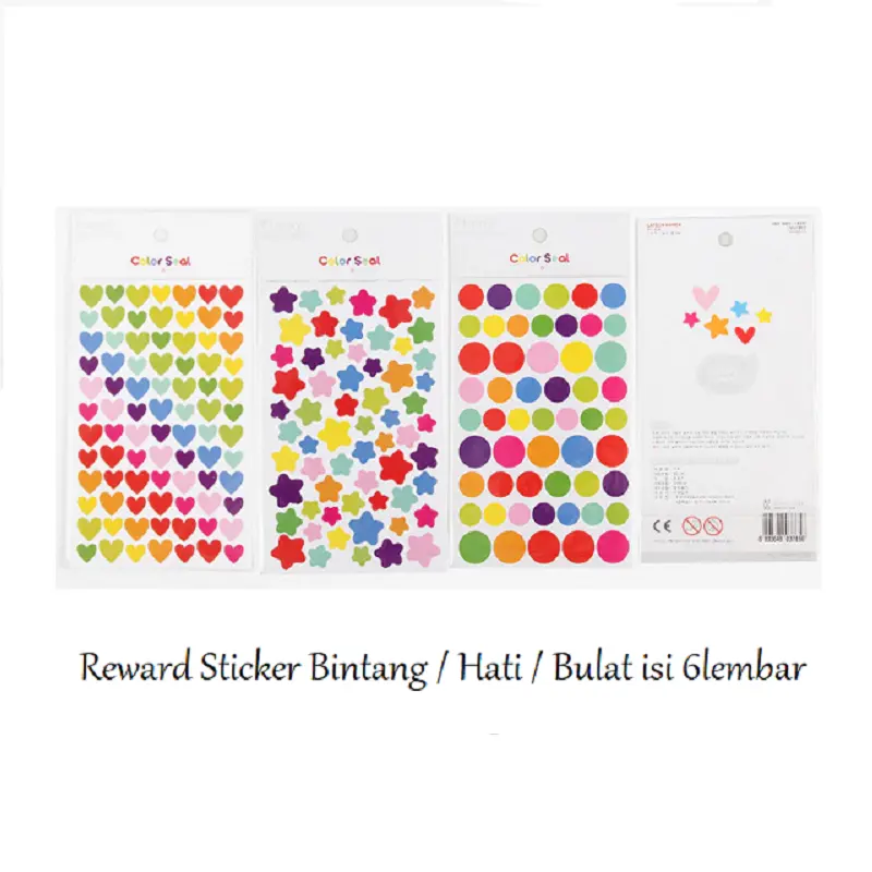 Sticker Stiker Bintang Hati Bulat isi 6lembar - Shop | Tokopedia