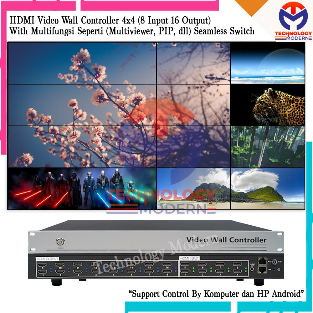 HDMI Video Wall Processor/Controller 4x4 Multiview (8 Input 16 Output) Seamless Support Computer & Android Control