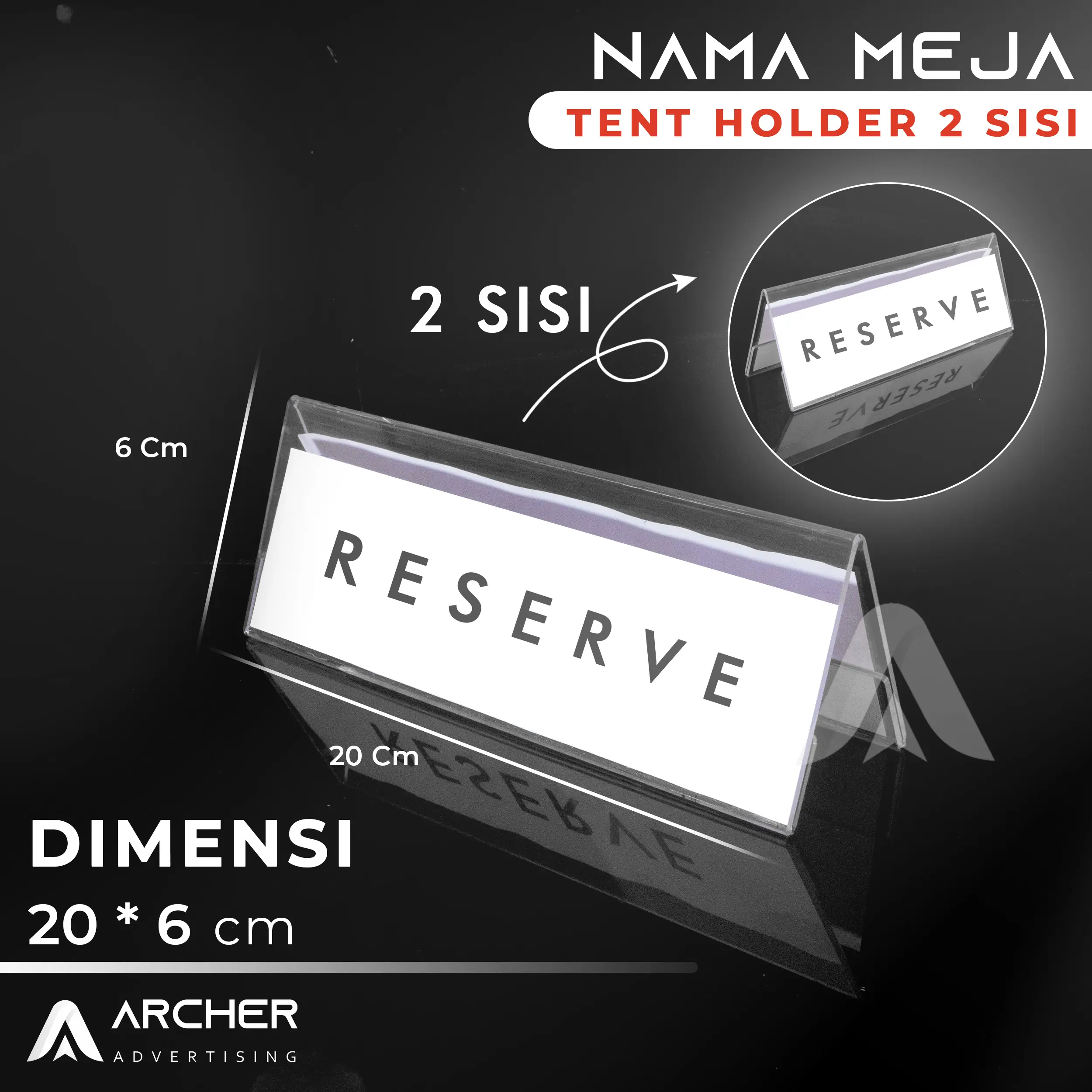 nama meja/ name desk akrilik 2 sisi akrilik - Shop | Tokopedia