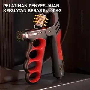 Pengembang Kekuatan Tangannya Dengan Alat Fitness & Terapi, Grip Strengthener Elektronik Terpasang Pengukur, Alat Rehabilitasi & Latihan Kekuatan Lengan, Pemulihan & Perkembangan Kekuatan Cengkeraman 5-100kg