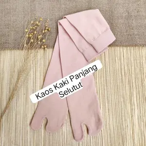 Kaos Kaki Panjang Selutut Bahan Nylon - Model Jempol - Cocok untuk Wanita Muslim - Hitam, Pendek muslimah spandex nylon sesuai gambar kaus kaki