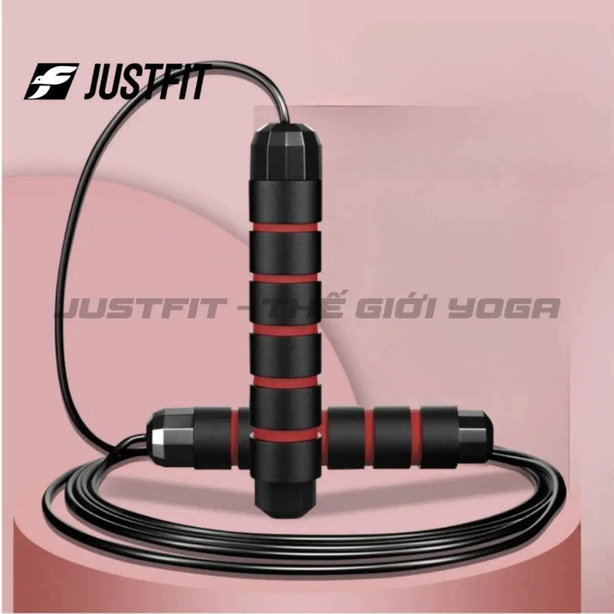 Dây nhảy JUSTFIT tập thể dục tại nhà có dây lõi thép xịn có tạ dài 3m Cao Su - 1