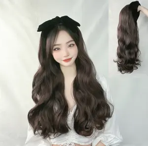 Rambut Palsu Wanita Wig Bando Wanita Panjang Lurus dan Lembut Wig Bando Bandana Import Simple Praktis / Wig Headband Natural Fashion Long Straight Hair