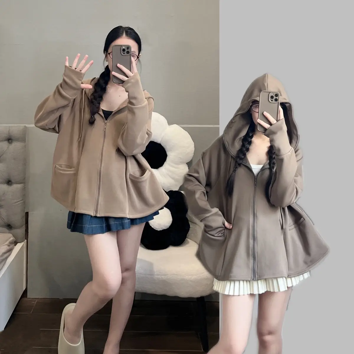 Áo Khoác Chống Nắng Umi Su Cao Cấp, Áo Nữ Dày Dặn , Form Dài Xoè Trẻ Trung Chống UV Vải Đanh Mát , Vải Đẹp May Kĩ _SHIERSHOP Top Women Jacket