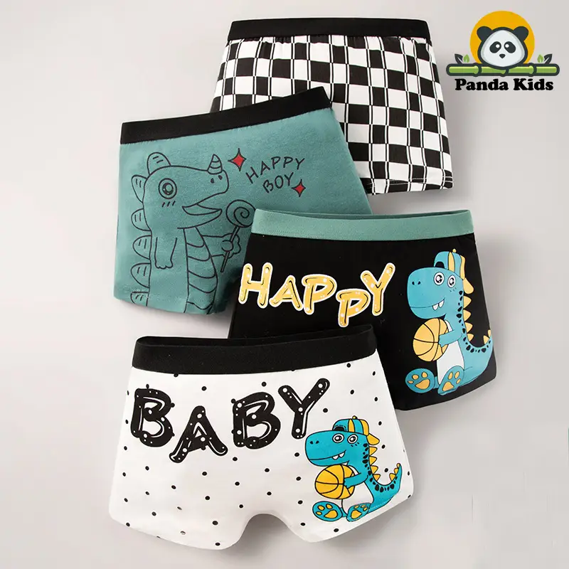 Combo 4 quần sịp đùi bé trai, quần lót cho bé trai cotton thoáng mát hình ngộ nghĩnh dễ thương