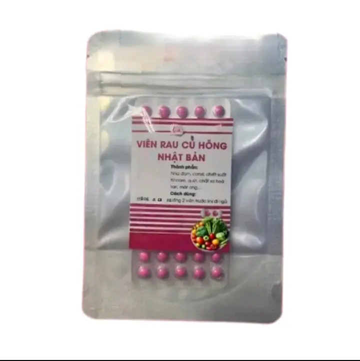 3 vĩ 150 viên tpbs hồng rau củ hồng nhật bản, chăm sóc sắc đẹp, thanh nhiệt