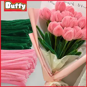 Duffy toys 100Pcs 30Cm Kawat Bulu Mercy Pastel Mix Kawat Bulu Mainan Anak Craft Diy Kerajinan Tangan