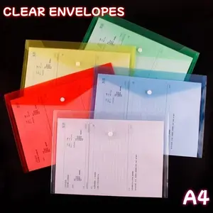 (COD) A4 Map Plastik Kancing Folio Map Kancing Punggung Grosir Murah Plastic Stationery