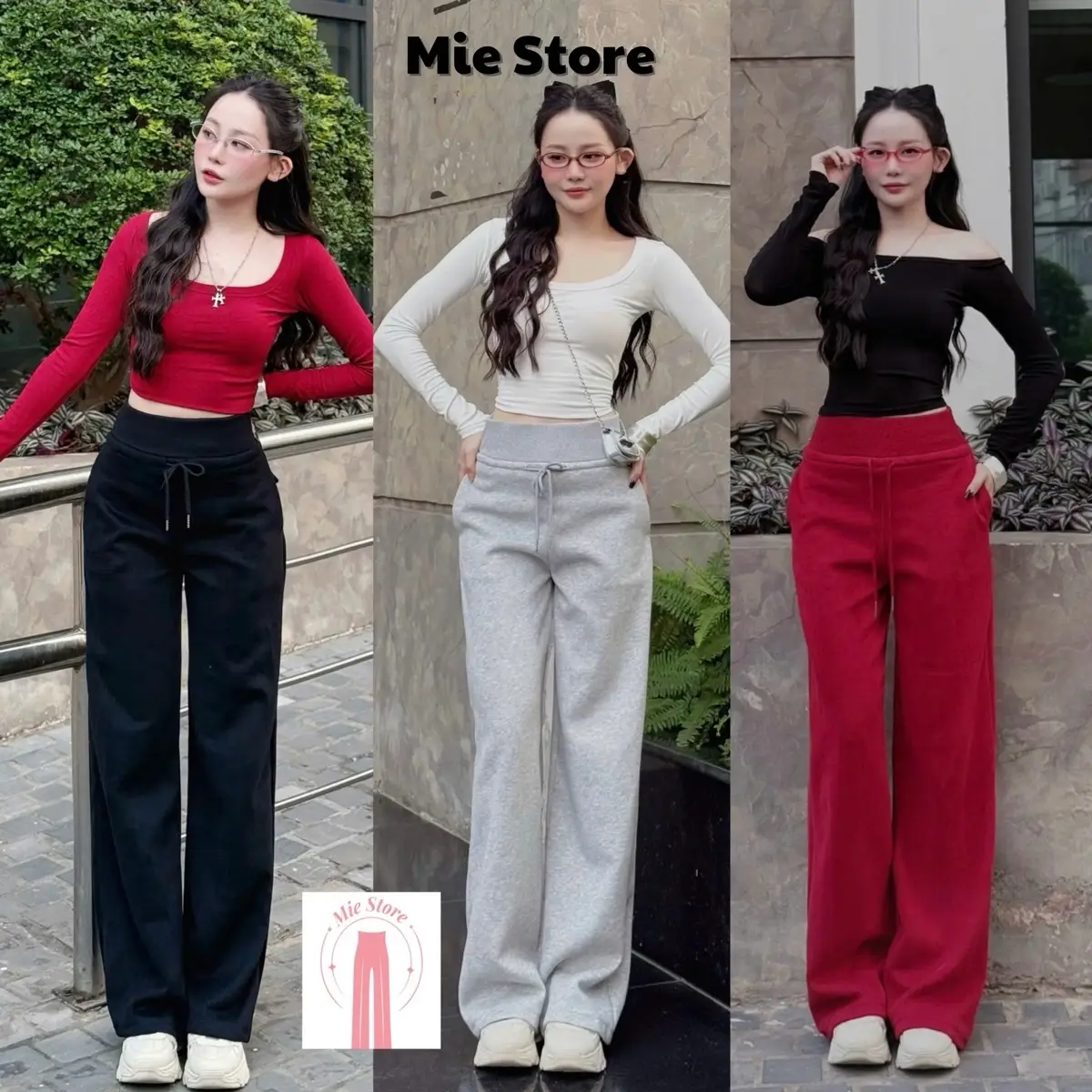 Quần ống rộng Nỉ BẢN CẠP TO NỈ ÉP MỊN MỀM  [MS10] -6 màu