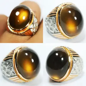 Batu Cincin Natural Akik Bio Solar Aceh Neon No treadmend Super Giwang kristal
