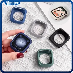 Silicone Case Cover for Apple Watch Ultra 1/2/3 Iwatch Series 11 10 9 8 7 6 SE 5 4 3 2 49mm 46mm 42mm 45 44 40 41 38mm Silikon Material Bumper Rubber Screen Protector Cover for Jam Tangan Smartwatch DT No 1 HW22 W26 IWO