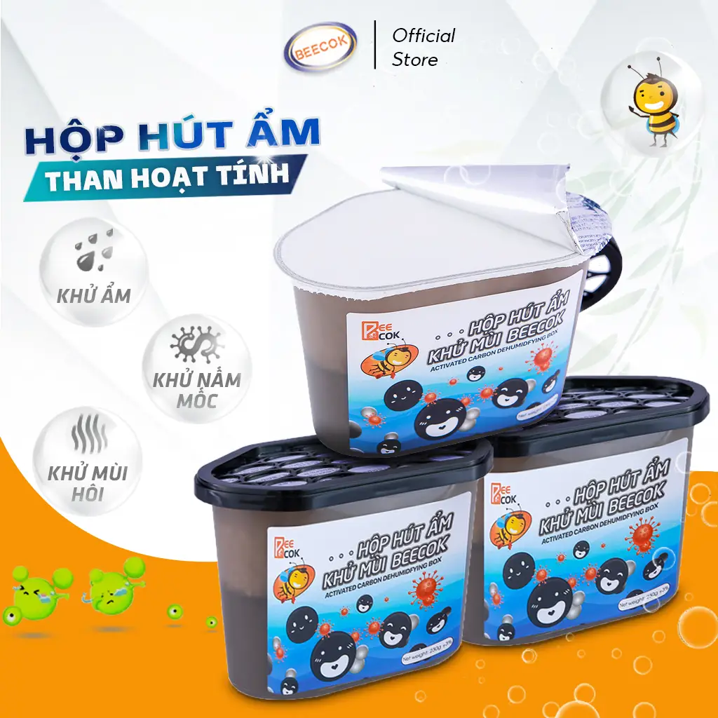 Hộp hút ẩm khử mùi Beecok dung tích 230g