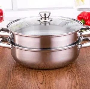 Panci siomay 28cm panci kukus serbaguna 2 kuping Stainless Kaca Steel