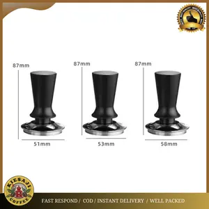 Calibrated Pressure tamper Pegas kopi klik tamper 58mm 51mm adjustable Click espresso coffee tamper - Black, 58mm