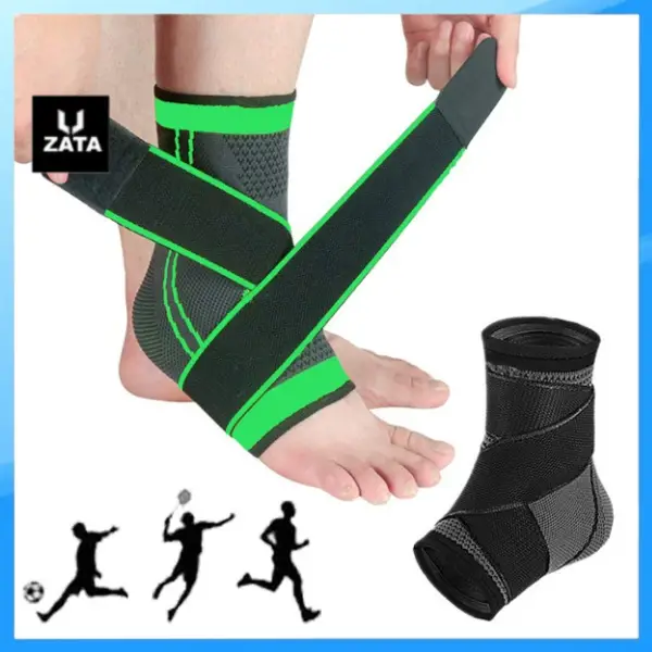 Quấn Cổ Chân Đa Năng Zatavn có Dây Trợ Lực Hỗ Trợ & Bảo Vệ Tuyệt Vời Cho Cổ Chân Khi Chơi Thể Thao Phụ Kiện Sport Chất Liệu Cao Cấp Kích Thước Linh Hoạt Màu Đen & Xanh Huỳnh Quang - 1