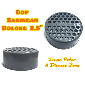 Dop Saringan Pipa PVC 2,5 inch 2 1/2” BOLONG Tutup Cap Lubang Biopori, Walet, Kamar Mandi, dll