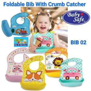 baby safe crumb catcher foldable bib / celemek makan bayi bib02