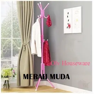 Olv Houseware HANGER 9 HOOK Gantungan 3 Tingkat Bag Hanger Stand Hanger Besi Anti Karat Warna Black Blue Multifunctional Modern Portable 52cmx52cmx172cm
