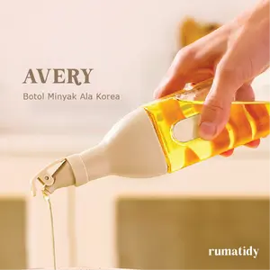 AVERY Botol Minyak Kaca Ala Korea Estetik Wadah Saos dan Kecap dengan Tutup Rapat Oil