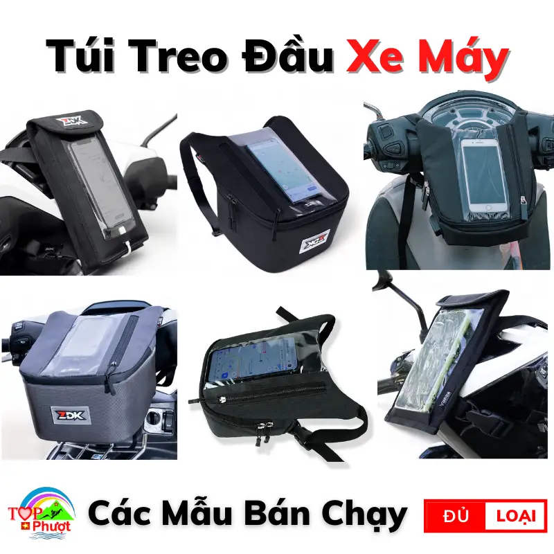 Túi Treo Đầu Xe Máy Dùng Được Cảm Ứng, Xem Bản Đồ, Có Sạc, Đựng Đồ, Đi Phượt, Chạy Grab, Ship Hàng ZDK Phụ Kiện