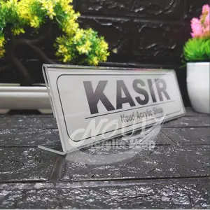 Papan nama meja akrilik acrylic name desk ukuran 7 x 30
