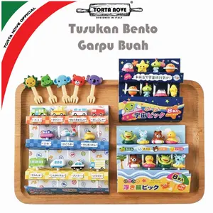 Tusuk Bento Jepang Tusukan bekal anak set lucu unik karakter Garpu buah Makan