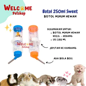 Botol 250ml Sweet Tempat Botol Minum Hamster Kelinci Marmut Kucing