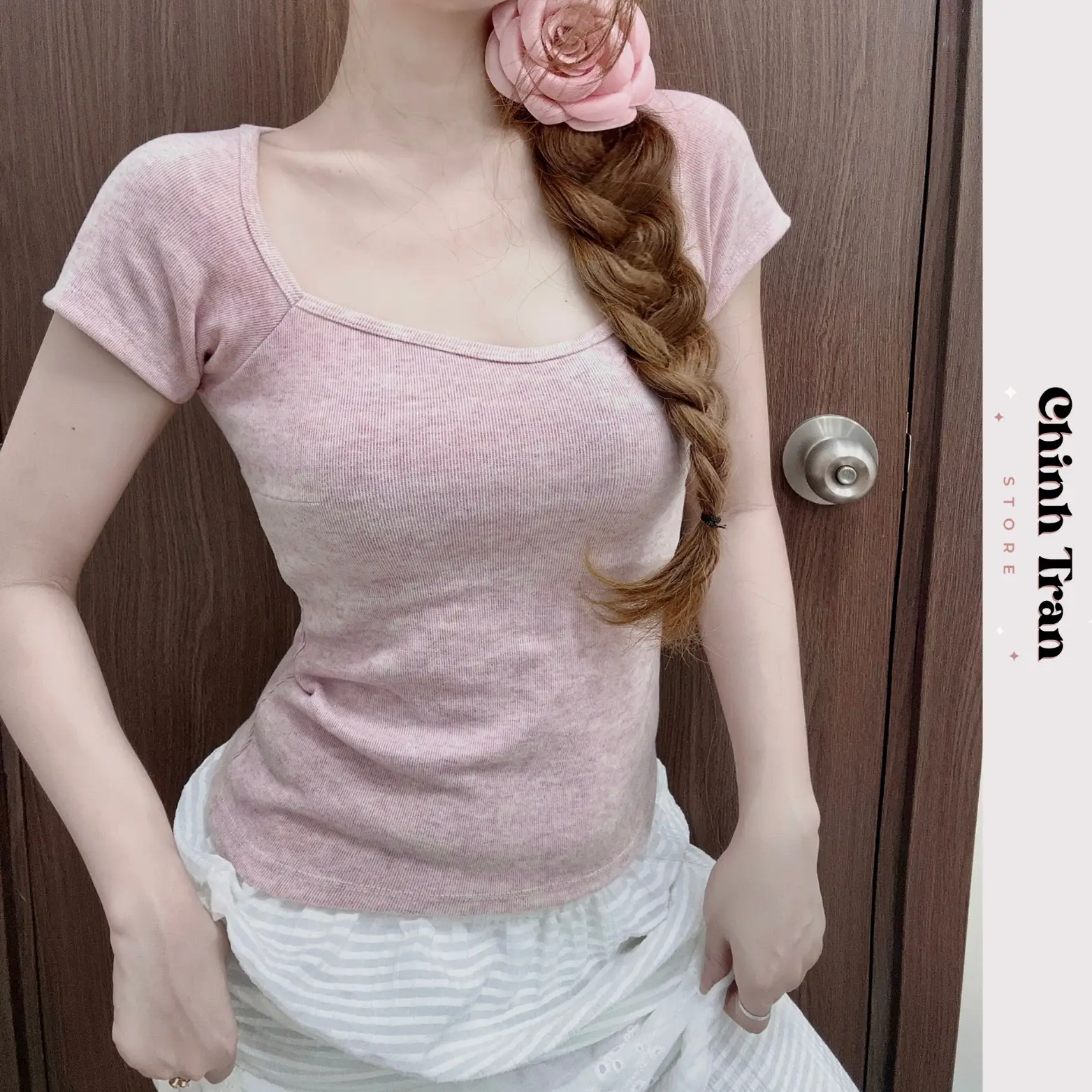 [XẢ KHO] Áo Thun Cúp Cổ Vuông ôm gọn chất tăm mịn mát