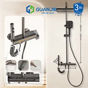 GUANJIE - shower kamar mandi satu set + keran shower + set shower bathtub stainless steel - set batang shower air panas dan dingin - paket mandi GJ205