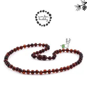 Amber Buddy | XB54DC Kalung Amber Dewasa Dark Cognac Glossy - 42cm