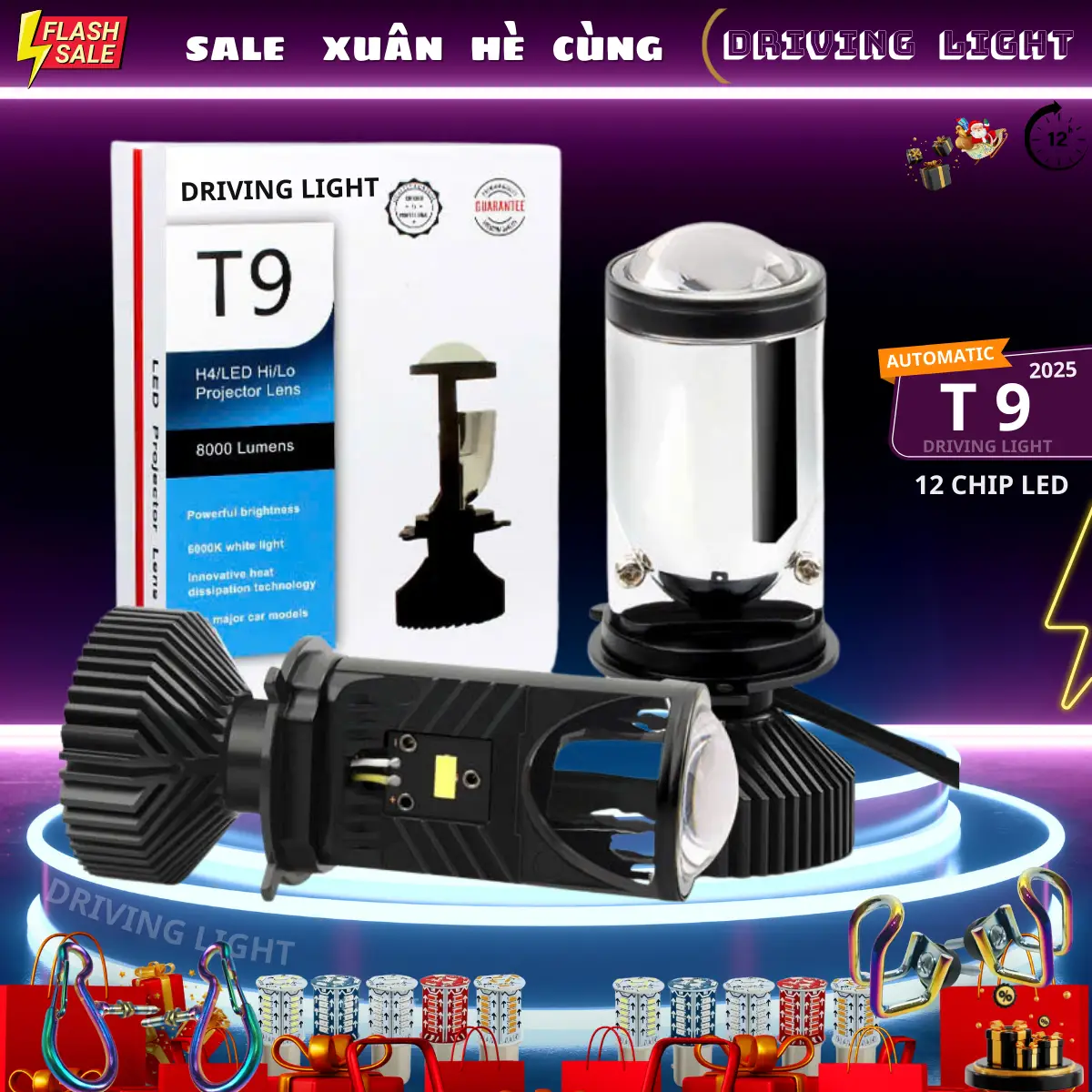 (GIÁ LẺ 1 BÓNG) Bóng Đèn Pha Bi Cầu Mini T9 MT - Cắt Sáng Chống Chói Nét H4 Lắp Đặt Như Zin Cho Ô tô - Xe Máy,led,dochoixemay,vn,TITAN DRiViNG LiGHT (Tặng Móc Titan Khóa Cài + Hậu Audi VIP) - Phụ Tùng den phasieusang - 1