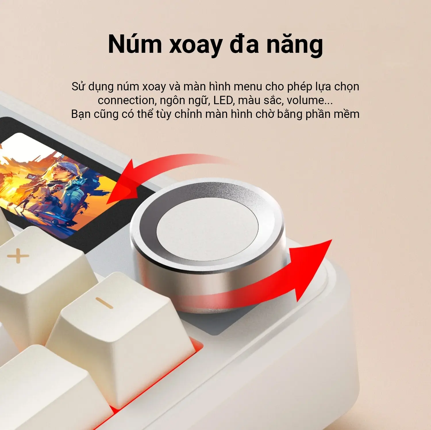 [AULA F108 Pro]Bàn phím cơ AULA F108Pro 3 mode kết nối - Phiên bản nâng cấp full size có núm xoay và màn hình 1.4 in - Pin 8000 mAh - Gasket Structure - Full key hotswapable - Phần mềm tùy chỉnh macro - Bảo hành 12T | BigBuy360 - bigbuy360.vn