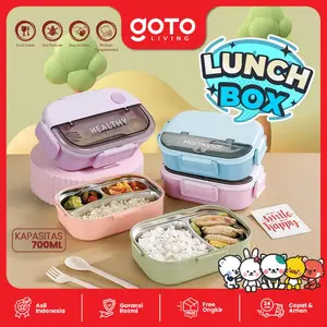 Goto [COD] Zeno Lunch Box Stainless Tempat Makan Bekal Bento Anak Aesthetic