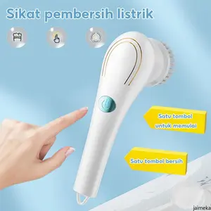 Sikat Pembersih Elektrik 5-in-1 | Tanpa kabel dan tahan air | Cocok untuk dapur, kamar mandi, dan rumah | Desain praktis
