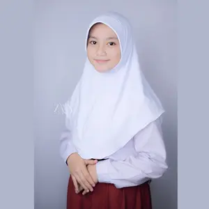 Kerudung anak sekolah sd kerudung putih hijab anak sd Dewasa Muslim Instan Tidak Serut