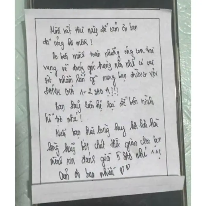 Thư cảm ơn quý khách hàng