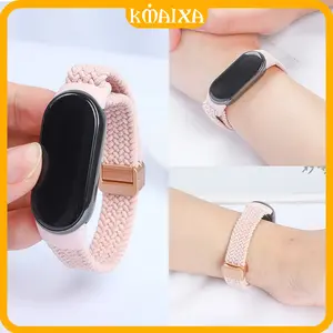 [Tali Jam Tangan] Magnetic Buckle Scrunchie Nylon Strap for Mi Band 10 / Mi Band 9 / Mi Band 8 NFC Nilon Braided Soft Elastic Sport Belt Adjustable Replacement Wristband Comfortable Bracelet Accessories Belt for Smartwatch XiaoMi Miband 8 9 NFC