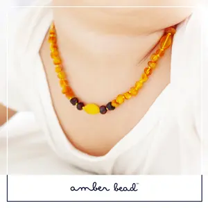 AMBER BEAD - Set Kalung & Gelang amber tumbuh gigi bayi. BE196