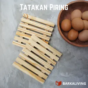 Tatakan Panci Piring Mangkok Alas Kayu Anti Panas
