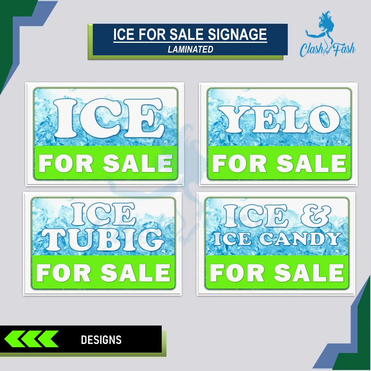Laminated Signage: ICE AND ICE CANDY FOR SALE | ICE | YELO | ICE TUBIG ...